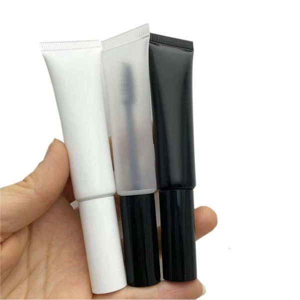 10Pcs 15Ml Empty Mascara Tubes Squeeze Eyelash Refillable Bottle White,Black,Matte Clear Cosmetic Packing Container