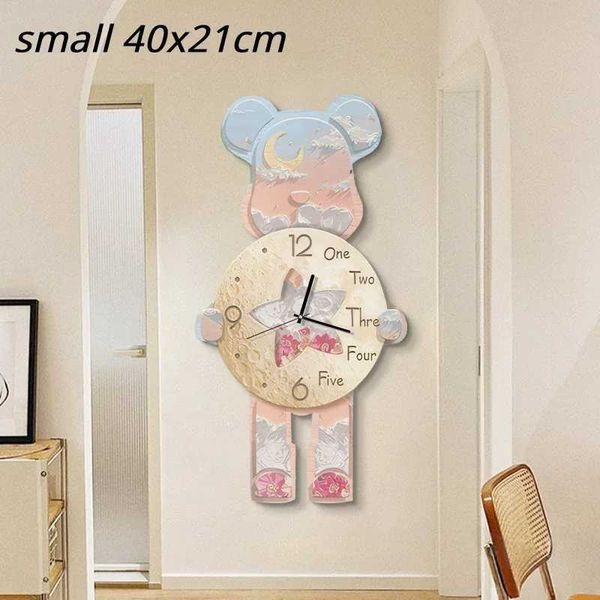 Creative Wall Clock Cartoon Fashion Wall Clock Living Room Silent Art Clock Wall Clock Reloj Home Decoration Bear X2501071