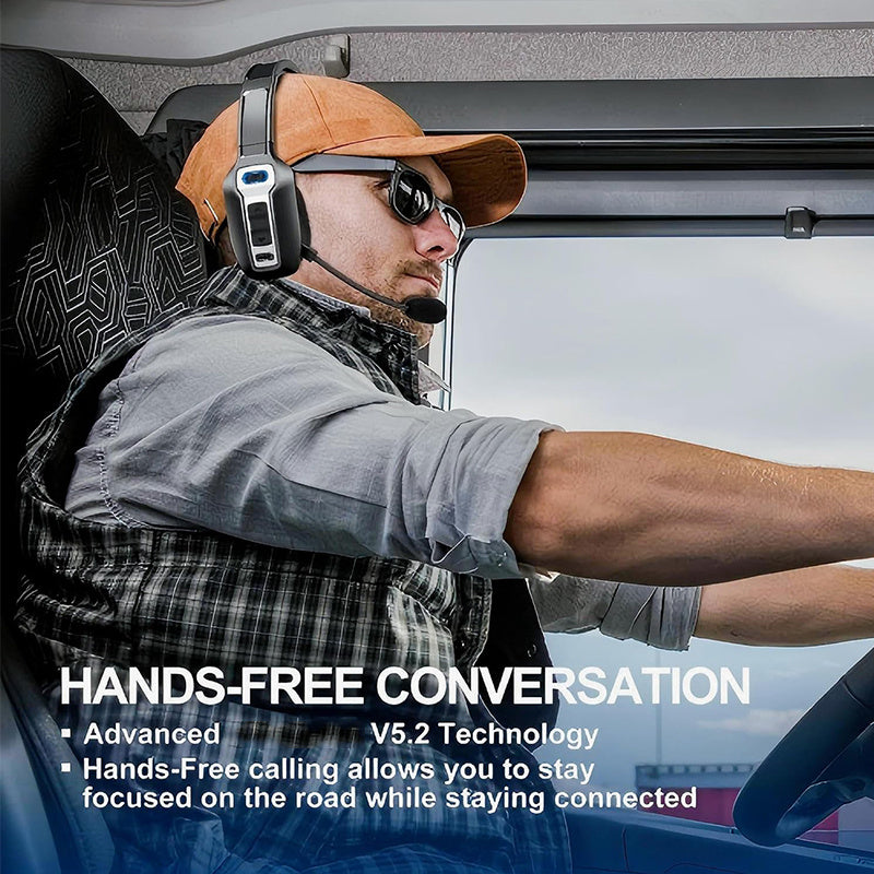 TEMU Intelligent Noise Canceling Wireless Headset With Microphone With Al Powered Microphone For Truck Driver, Home, Office, Remote Work Single Side