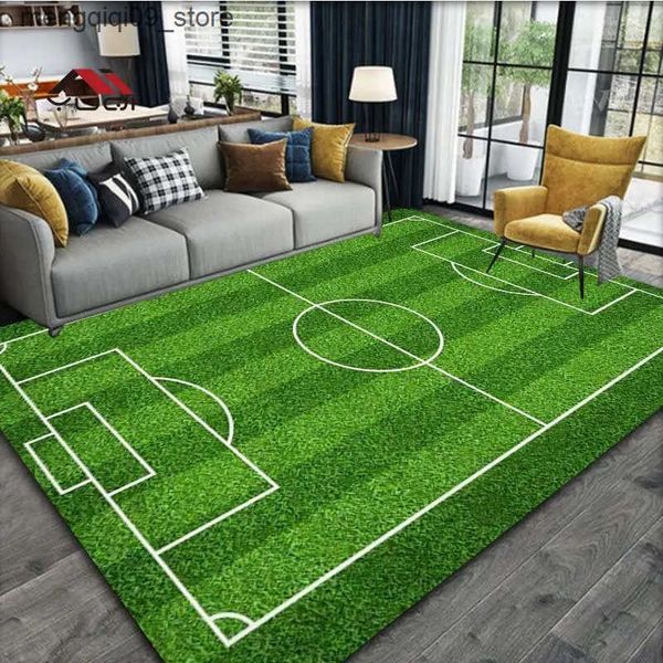 Carpets Football Field Pattern Carpet Bedroom Living Room Ball Sports Football Carpet Kitchen Floor Mat Home Decoration Floor Mat L240910 L0