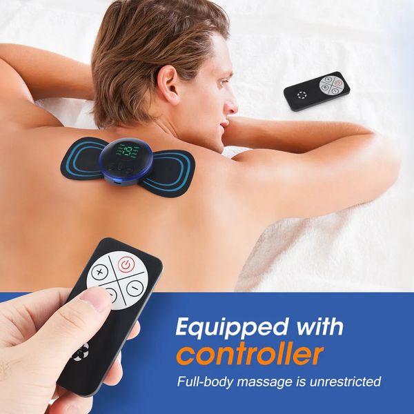 Portable Slim Equipment LCD Display EMS Neck Massage Electric Massager Cervical Neck Back Patch 8 Mode Pulse Muscle Stimulator Portable Reli