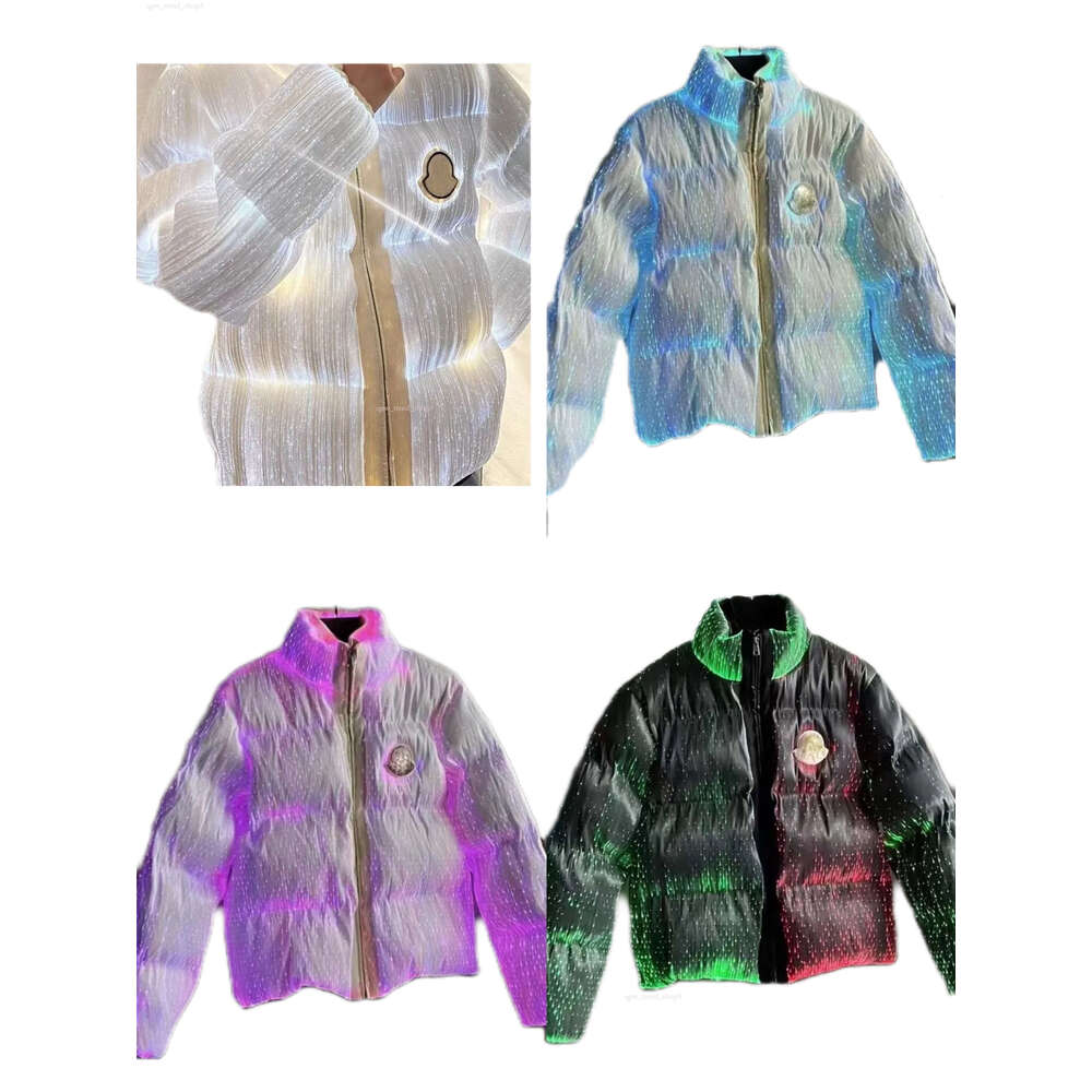 parkas cobranded badge tag luminous down jacket stand collar high street super men contrived hoodie designer jacket made zxc