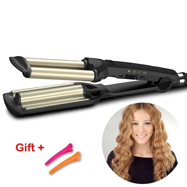 Hair Curlers Straighteners Curler Iron Ceramic Quick Heating 3 Barrel Tool Corn H241121