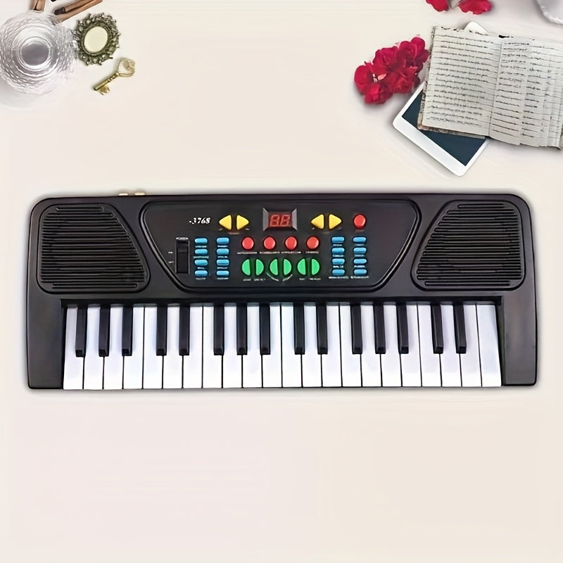TEMU Children's Educational With Microphone 37-key Electronic Organ, Boys And Girls Music Teaching Simulation Piano Enlightenment Toy Birthday Gift