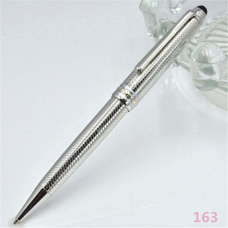 high quality 163 Silver Ballpoint pen- Roller ball pen - Fountain pen office stationery fashion ball pens for birthday gift