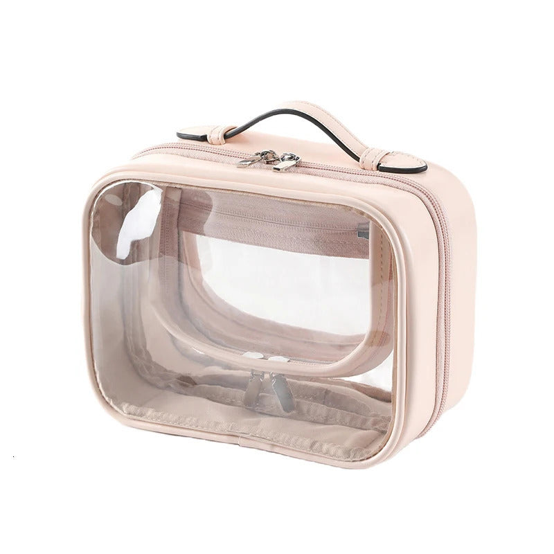 Storage Waterproof Cosmetic Bag Double Layered Makeup Brush Storage Multifunctional Large Capacity Lady Travel Clear Makeup Bags 241216