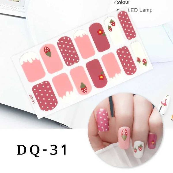 Sanuxc Strawberry Nail Stickers - Full Set of Nail Polishing Art Adhesive Suitable for Handmade Gifts for Women Y250109
