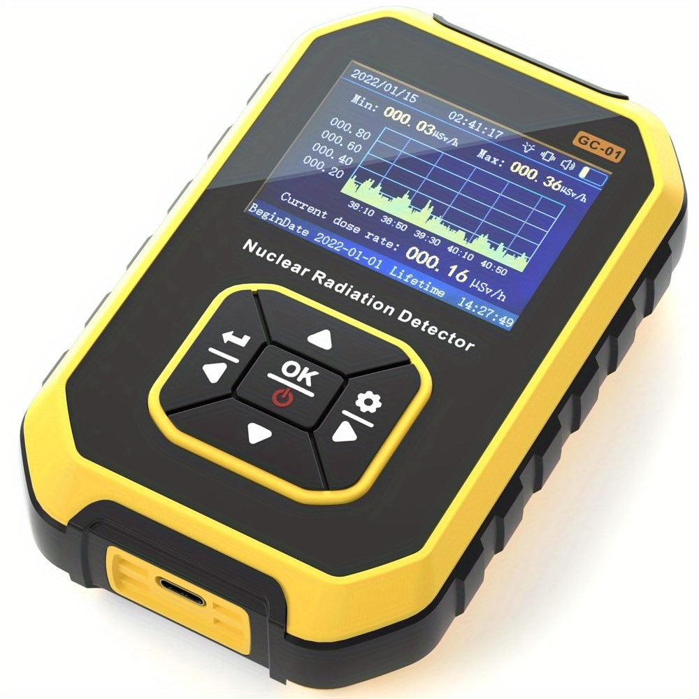 TEMU Geiger Counter Nuclear Radiation Detector Radiation With Lcd Display Portable Handheld Rechargeable Radiation Monitor Meter 5 Units