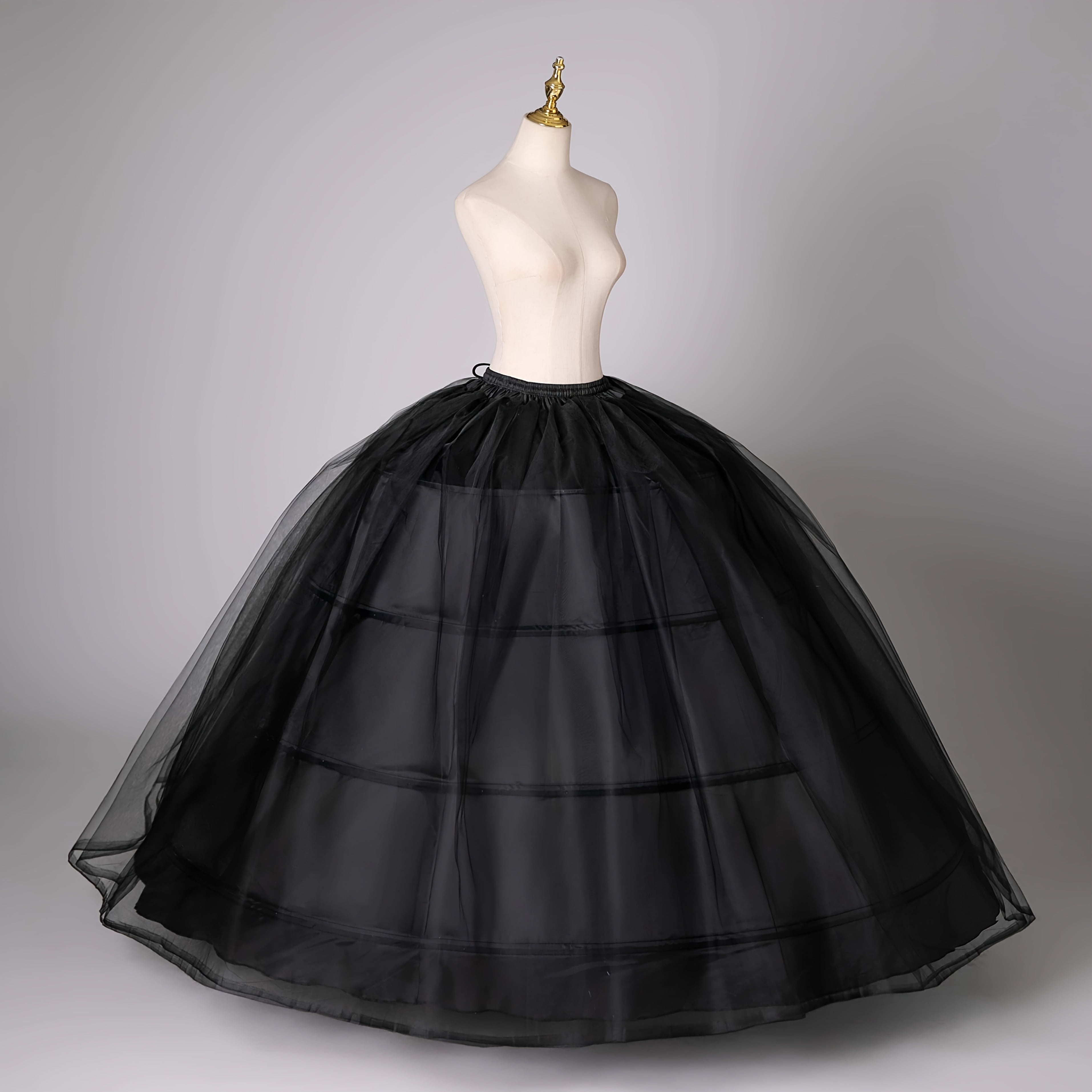 TEMU 1pc Extra Large Super Fluffy 4-hoop 2-layer Tulle Wedding Dress Petticoat Underskirt For Bridal Gown