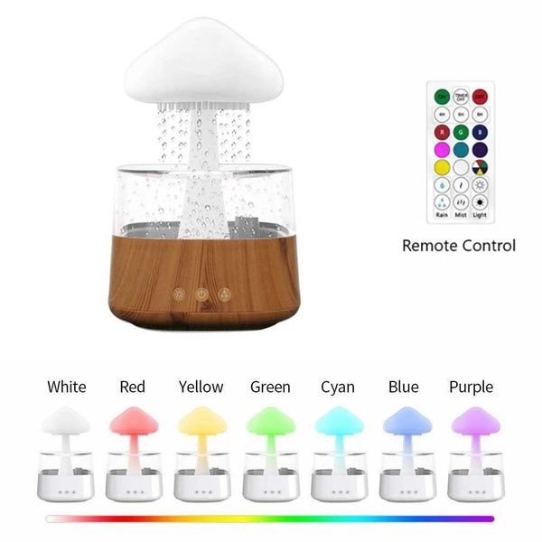 Humidifiers Humidifiers For Rain Cloud Water Dro Air Humidifier Diffuser Essential Oil Ultrasonic USB Perfume Spray For Bedroom Car LED Lam