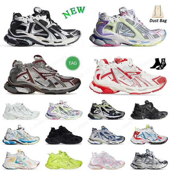 Luxury Sneakers Tracks Runner 7.0 7.5 Casual Shoes Transmit BURGUNDY Deconstruction Daddy Shoe Runners Luxury Designer Paris Zapatos Blue Wh