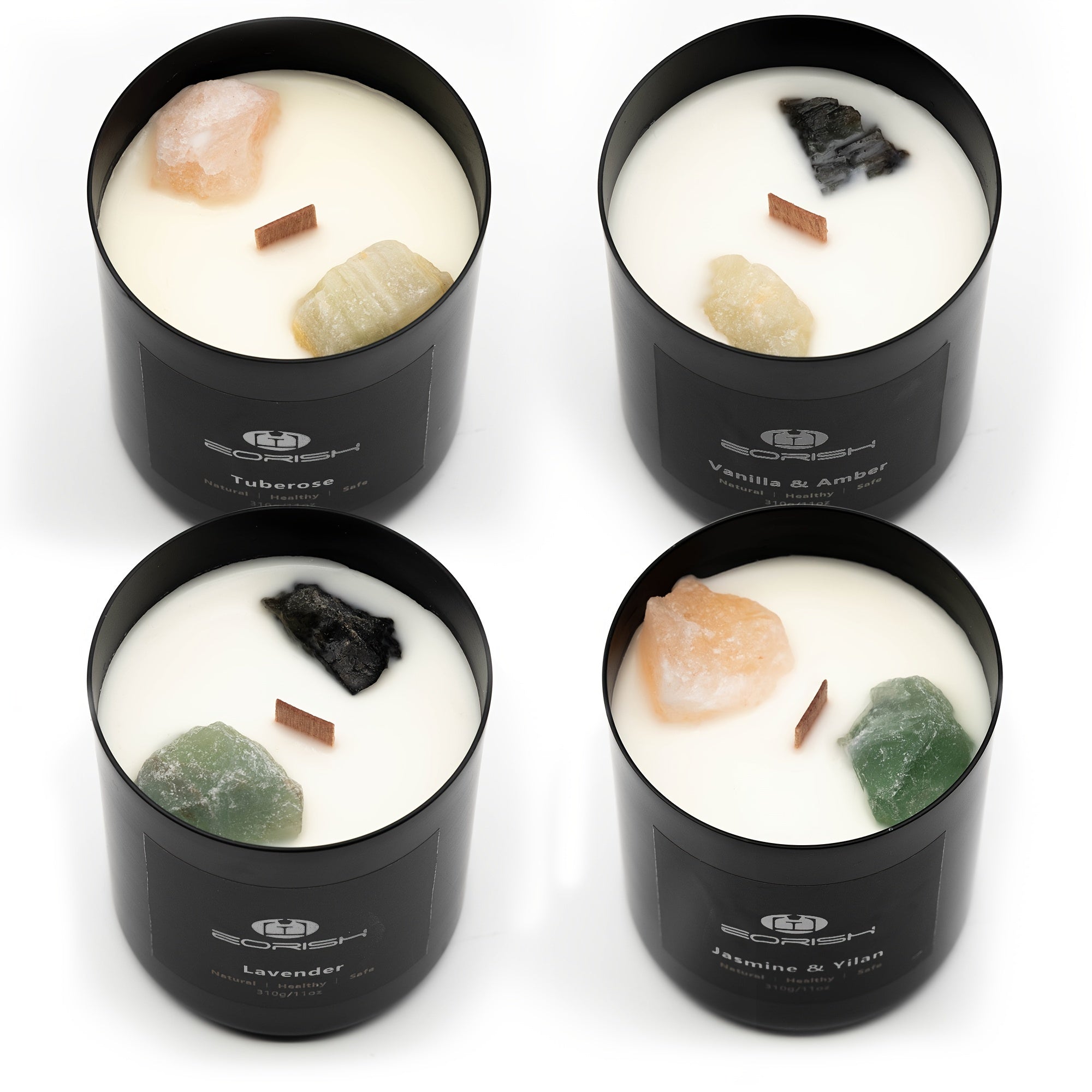 TEMU 8pcs Gift Set, 44oz, 4 Scented Candles+4 Pads, Natural Crystal Candles Gift Set For Women Men, Nice Gift Set For Girlfriend, Wife, Sisters, Mom,