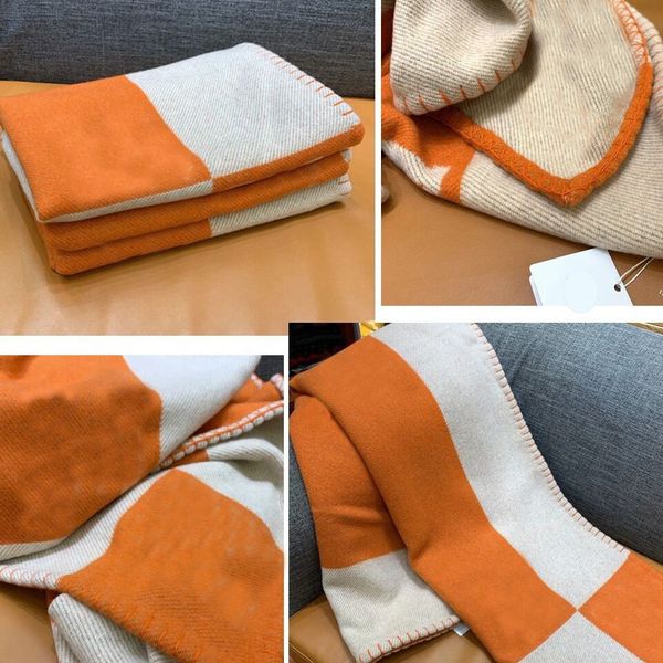 Designer -Cashmere blankets home winter throw blanket bedding christmas wool soft home textiles supplies letter blanket comforters fleece bl