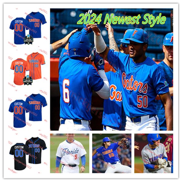 Wyatt Langford 2023 CWS Florida Gators Baseball Jersey Jac Caglianone Cade Kurland Custom Ty Evans Michael Robertson Colby Shelton Florida J