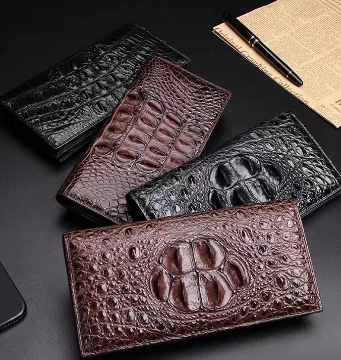 Designer men&#039;s wallets Wallets Fashion Business Men&#039;s Alligator Crocodile Genuine Leather Long Organizer Wallet Boy Card Holder Purse