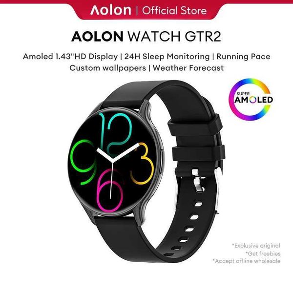 Aolon GTR2 Smart Watch 1.43-inch AMOLED Sn Call Blood Oxygen Rate 24H Precise Sleep Sport Smartwatchs Z241218