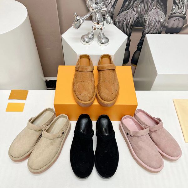 Fashion Aspen Platform Clog slippers Designer Men Women Mules sandal Luxury leather summer Platform Casual outdoors Beach Scuffs shoes Size