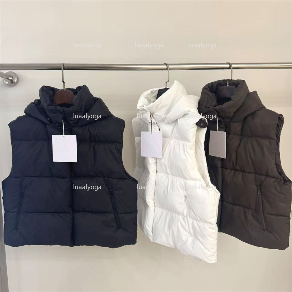 Designer Yoga Outfit Women Down Jackets Hoodies Vest Down Parkas Waistcoat Tops Ladies Outerwear Coats Winter Thick Coat Keep Warm