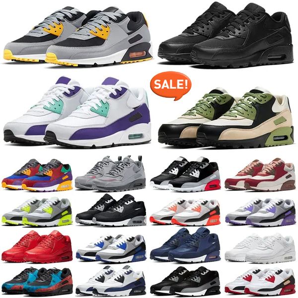 Designer Bag Classic 90 Mens Running Shoes OG Triple Branco Black UNC Wolf Polca cinza DOT SUPERNOVA TOTAL ORANGE LAHAR ESCAPE Hiper uva Roy