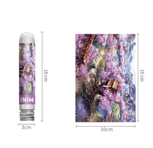 Puzzles 150PCS Mini Test Tube Jigs Puzzle Cherry Blossom Villa for Adult Decompression Toys Game Family Educational Toys