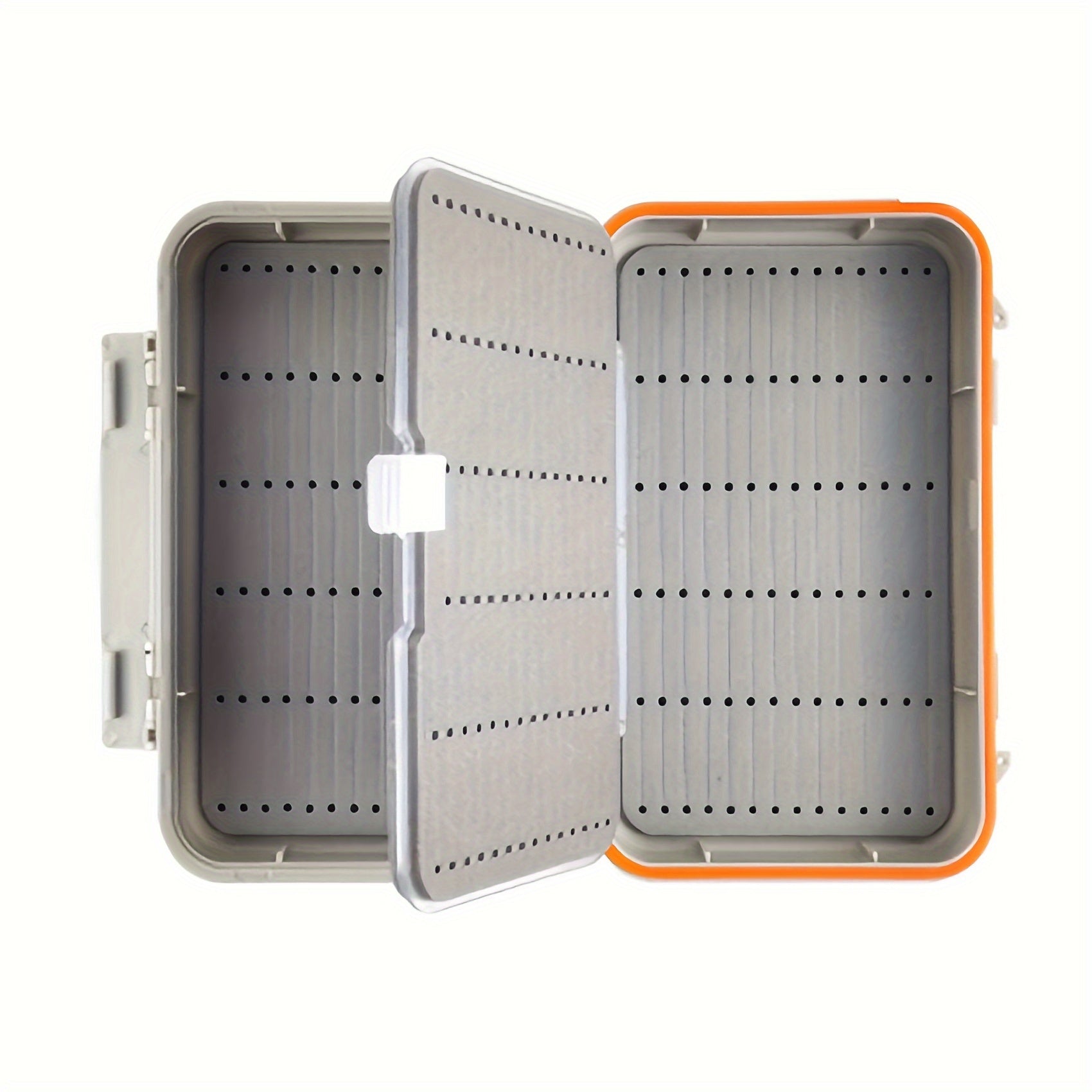 TEMU Waterproof Two-sided Fishing Tackle Box With Foam Swing Leaf Storage Tray - Durable Abs Material, Handles, Fly Fishing Gear, Fly Fishing Gear