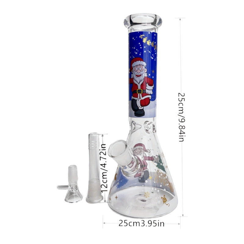 Christmas theme Glass Beaker Bong Water Pipes Downstem Perc Dab Rigs Heady Smoking Pipe Oil Rig Bubbler Hookah Accessory
