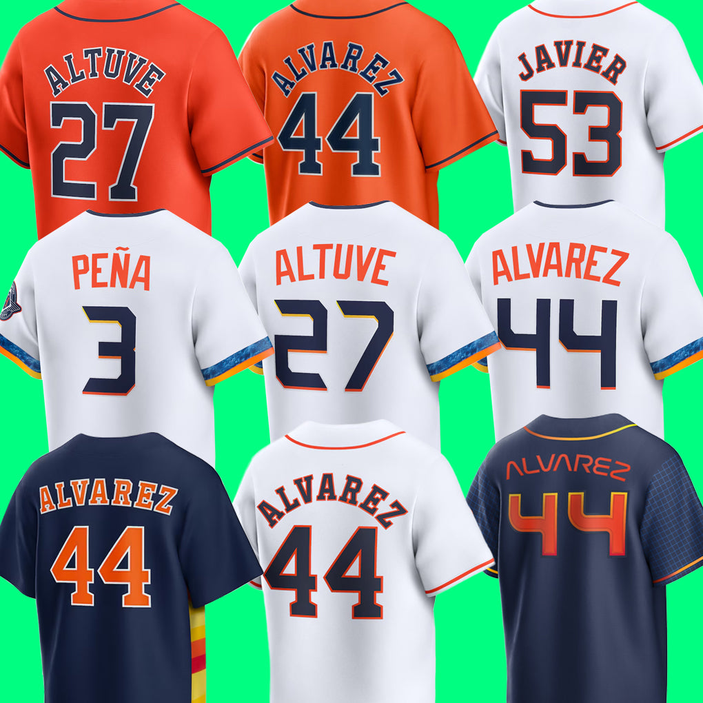 44 Yordan Alvarez Baseball Jersey Jose Altuve Cam Smith Jeremy Pena Framber Valdez 53 Javier Chas McCormick Josh Hader Yainer Diaz Mauricio Dubon Fo
