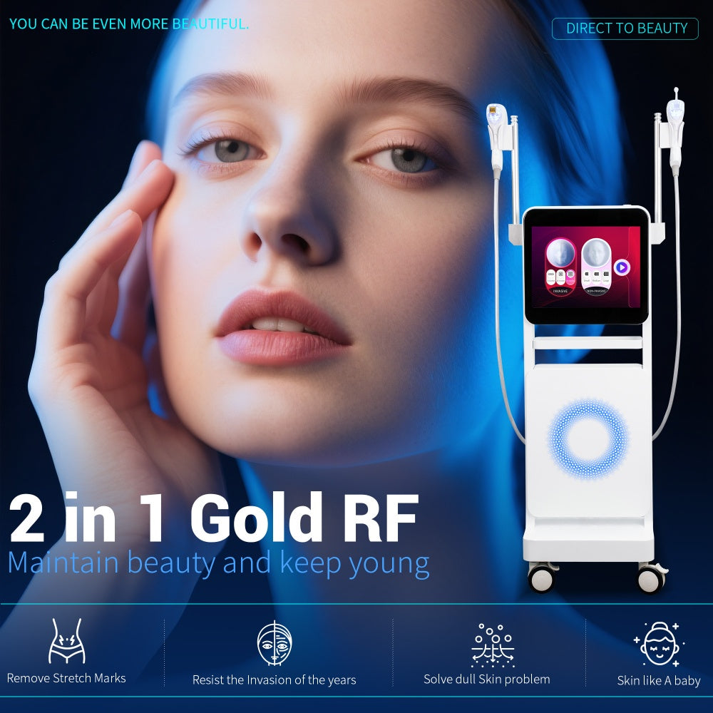 2-in-1 RF Microneedle Skin Care System for Face and Body Treatment Anti-Aging Whitening and Deep Skin Repair
