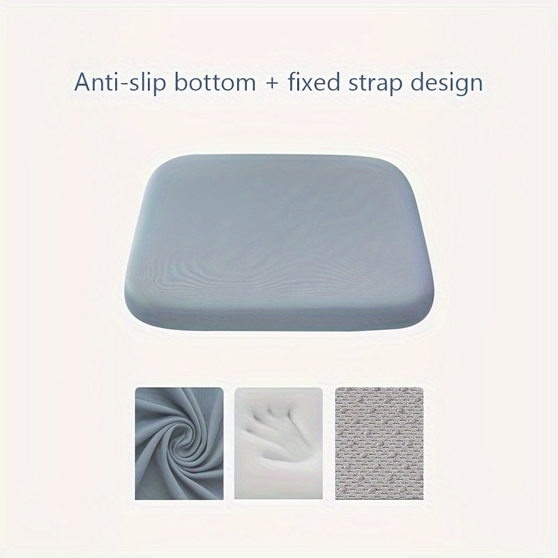 TEMU 1pc Ergonomic Memory Foam Seat Cushion - Slow-rebound, Anti-collapse Design, Polyester Knit Fabric, Ideal For Office Chairs, , Comfortable