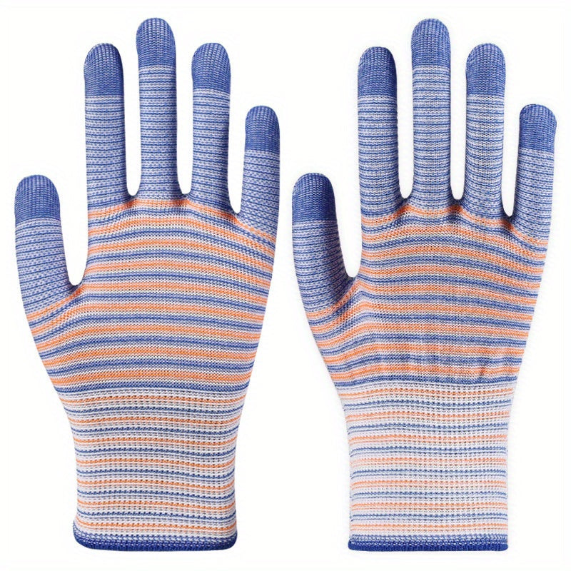 TEMU 12pcs Heavy-duty Gardening Gloves - Anti-slip Grip, Cut-resistant Nylon Work Gloves For Digging, Planting, Weeding, Yard, Farm, Or - All-purpose