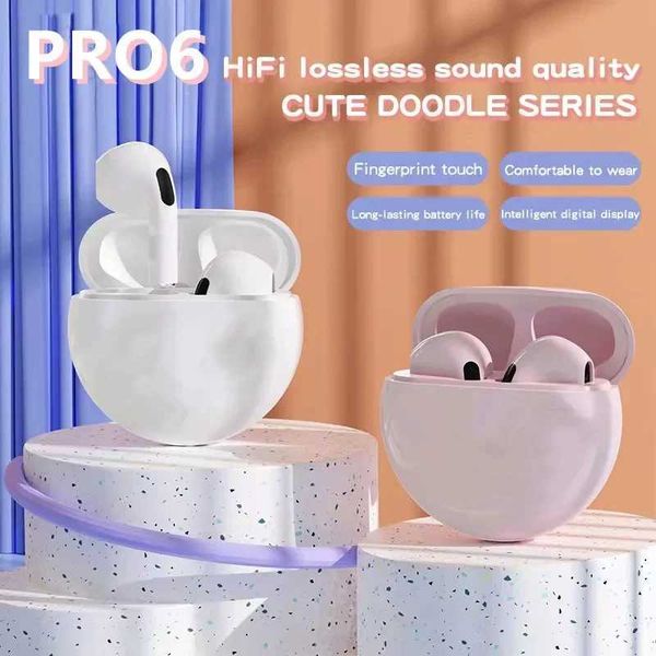 Cell Phone Earphones Air Pro 6 TWS wireless earphones with microphone and Fone Bluetooth earphones suitable for sports running on iPhone Pro