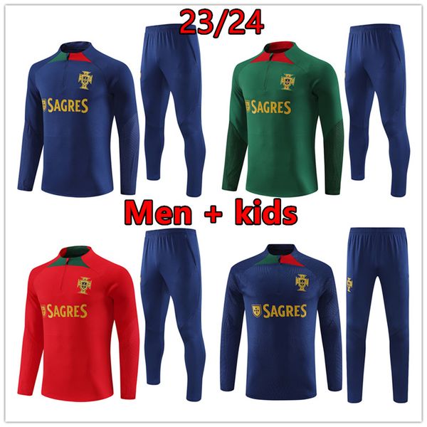 2023 2024 Portuguese soccer tracksuit Portuguesa football training Men and kids 23 24 Portugieser tracksuits jogging shirt kits survetement