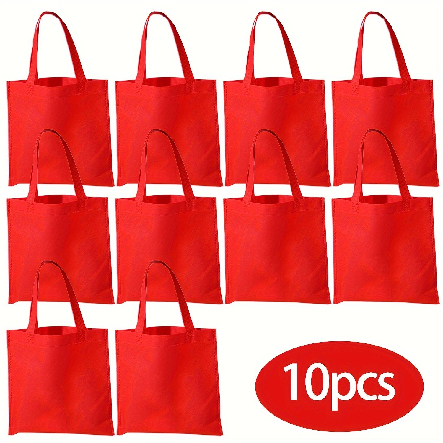 TEMU 10pcs Vibrant Non-woven Fabric Gift Bags - Reusable, Durable & For Party Favors, Birthday Decorations, Wedding Supplies, Small Businesses &