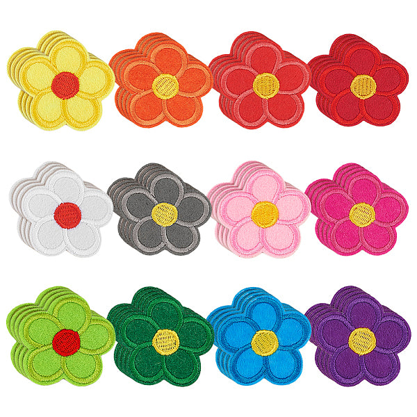 4 set di toppe autoadesive in tessuto ricamate al computer