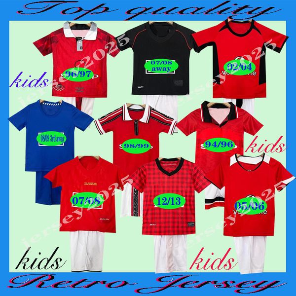 02 04 07 08 Retro kids final RONALDO soccer Jersey 94 96 98 99 00 CANTONA KEANE SCHOLES GIGGS ROONEY SOLSKJAER classics Football Shirts Unif