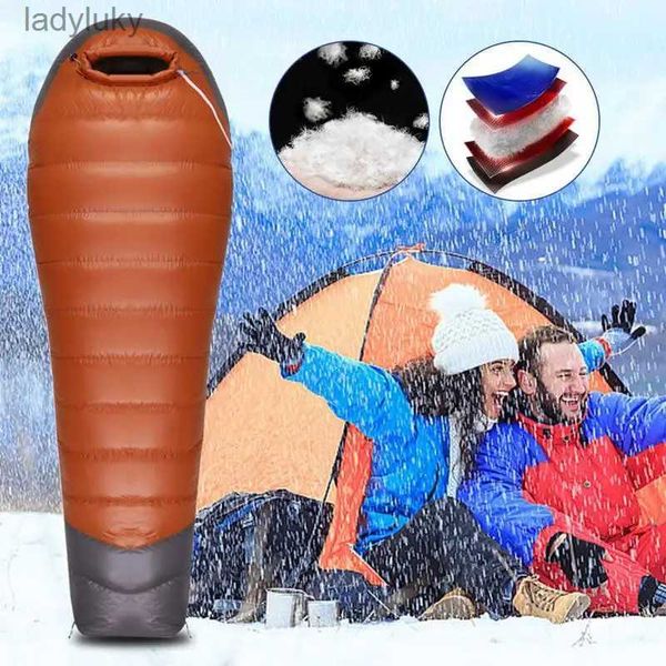 Sleeping Bags Cold Temperature Winter Bag Mummy Down Camping BagL240112