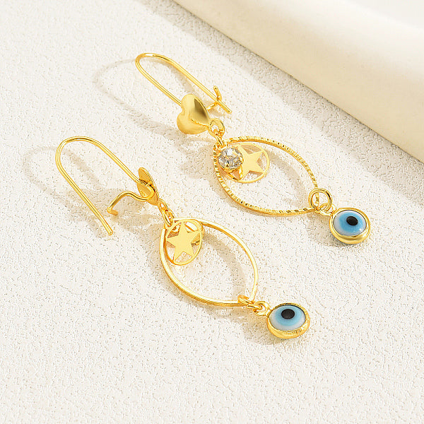 Boucles d'oreilles pendantes géométriques creuses