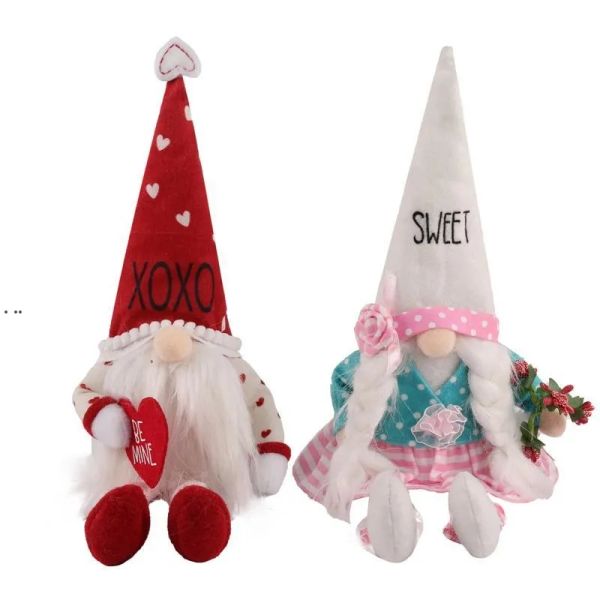 Party Gnomes Valentines Plush Decorations Handmade Swedish Tomte For Home Office Shop Tabletop Decor 926
