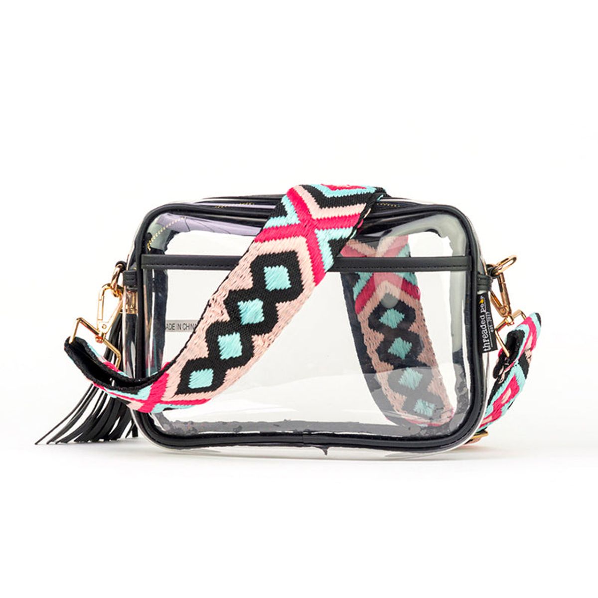Clear Courtney Handbag | Choose Your Strap - Black - Desert Boho