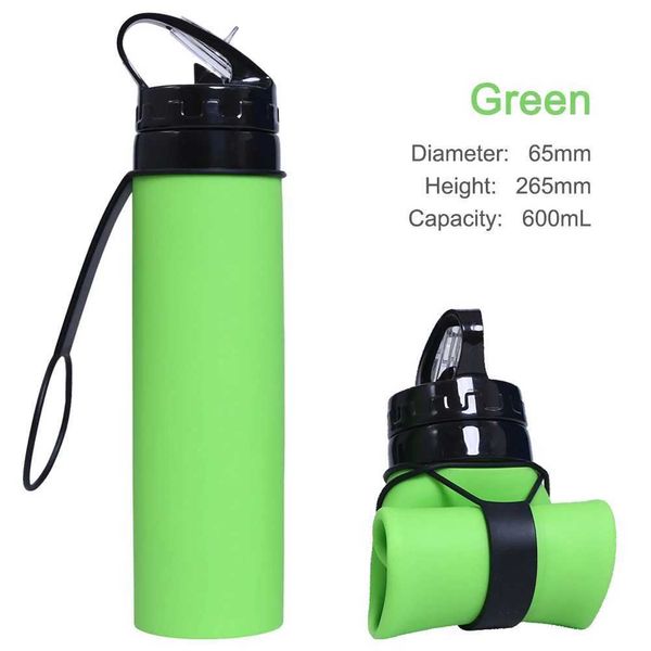 600ml Portab Water Cup Lightweight Silicone Sports Bott Rsab Foldab Detachab with Suction Tubes Outdoor AccoriesXJ241123