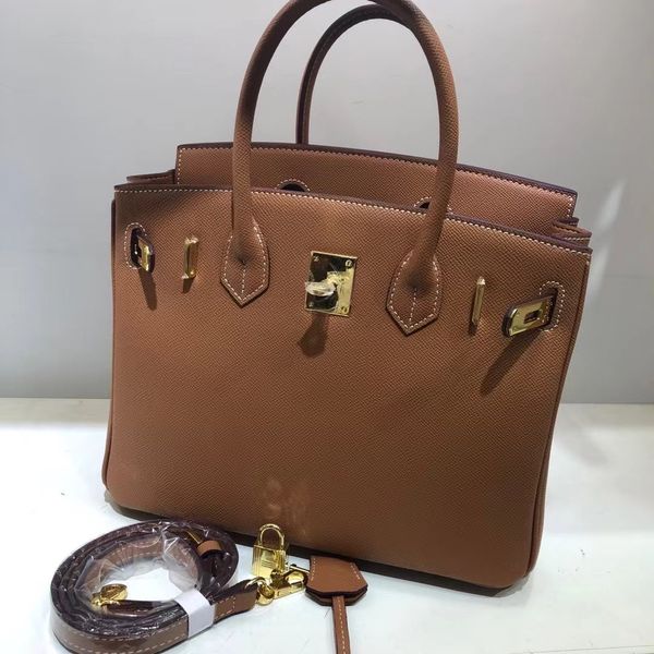 Luxury Designer Evening Bags tote lady llarge women bags designer togo Plain genuine leather handbags fashion brown duffle bag