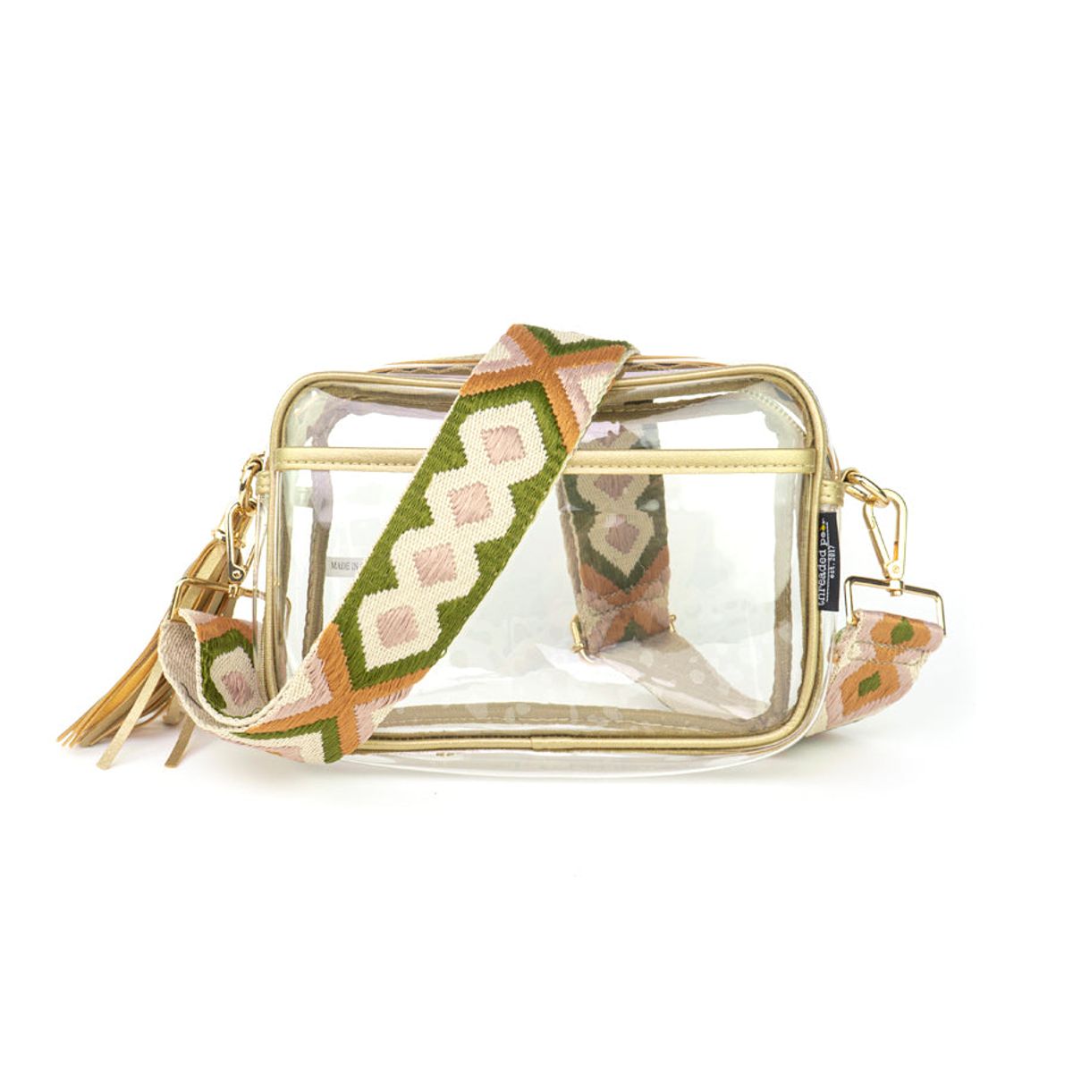 Clear Courtney Handbag | Choose Your Strap - Gold - Blush Leopard