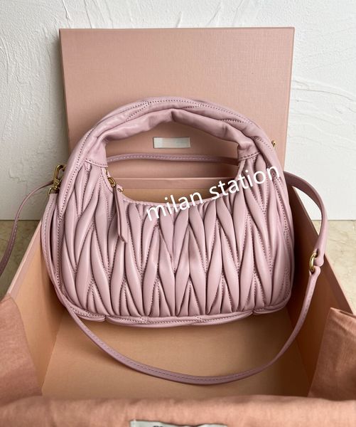 10A Mirror quality designer hobo bags Bowling bags Luxury shoulder bag 20CM Underarm bag Lambskin handbag