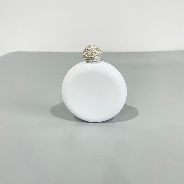 Bridesmaids Birthday Wedding Favor Father&#039;s Day Gift gloss white 5oz blank sublimation mental Stainless Steel round Circle Wine Liquor