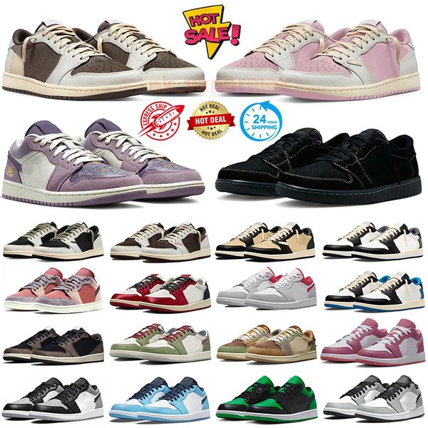 Outdoor Sport Basketball Shoes 1 1s Low Canary Yellow Black Phantom Denim Reverse Mocha Lows Panda UNC Sail Pink Golf Tennis Women Designer