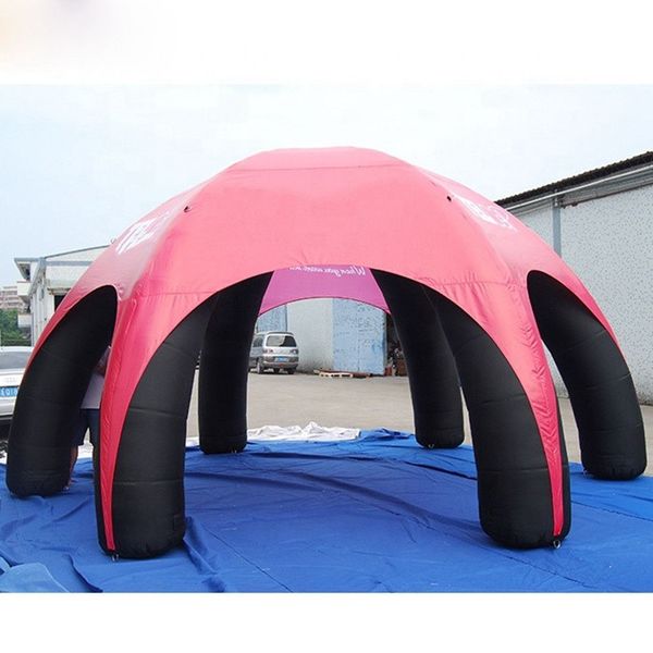 Outdoor red cover tent 6m arch marquee portable 6 legs advertising inflatable spider tent giant pop up dome without side walls for event 487