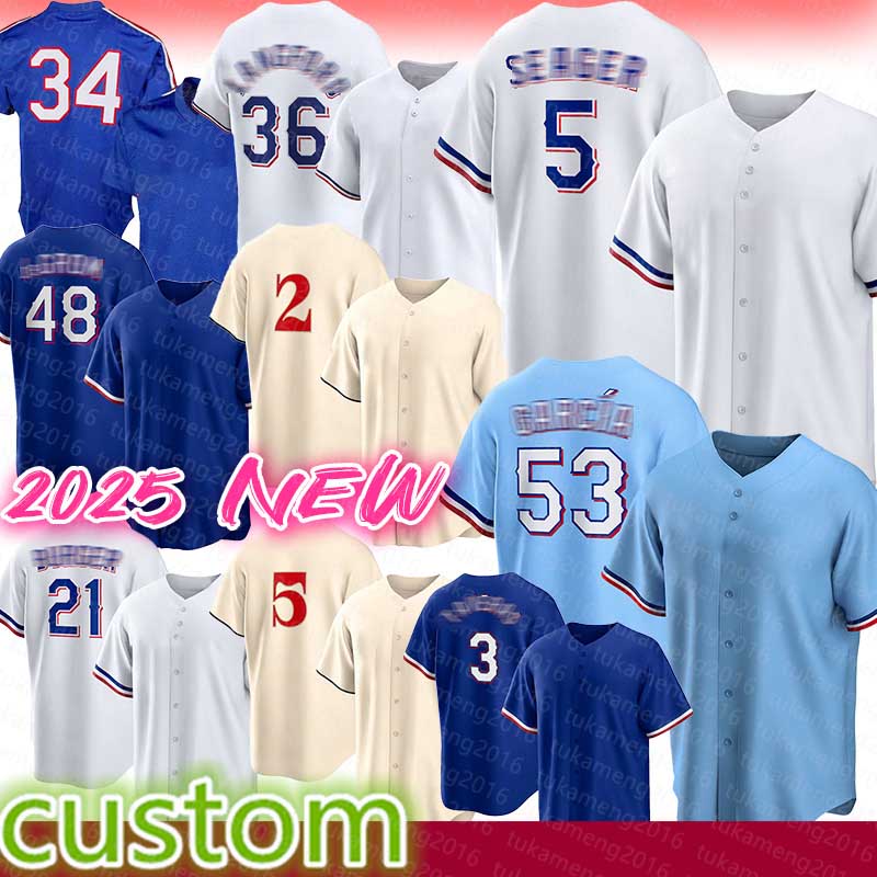 Corey Seager Adolis Garcia Baseball Jerseys Nolan Ryan Wyatt Langford Jacob deGrom Marcus Semien Jake Burger Nathan Eovaldi Evan Carter Josh Jung Jo