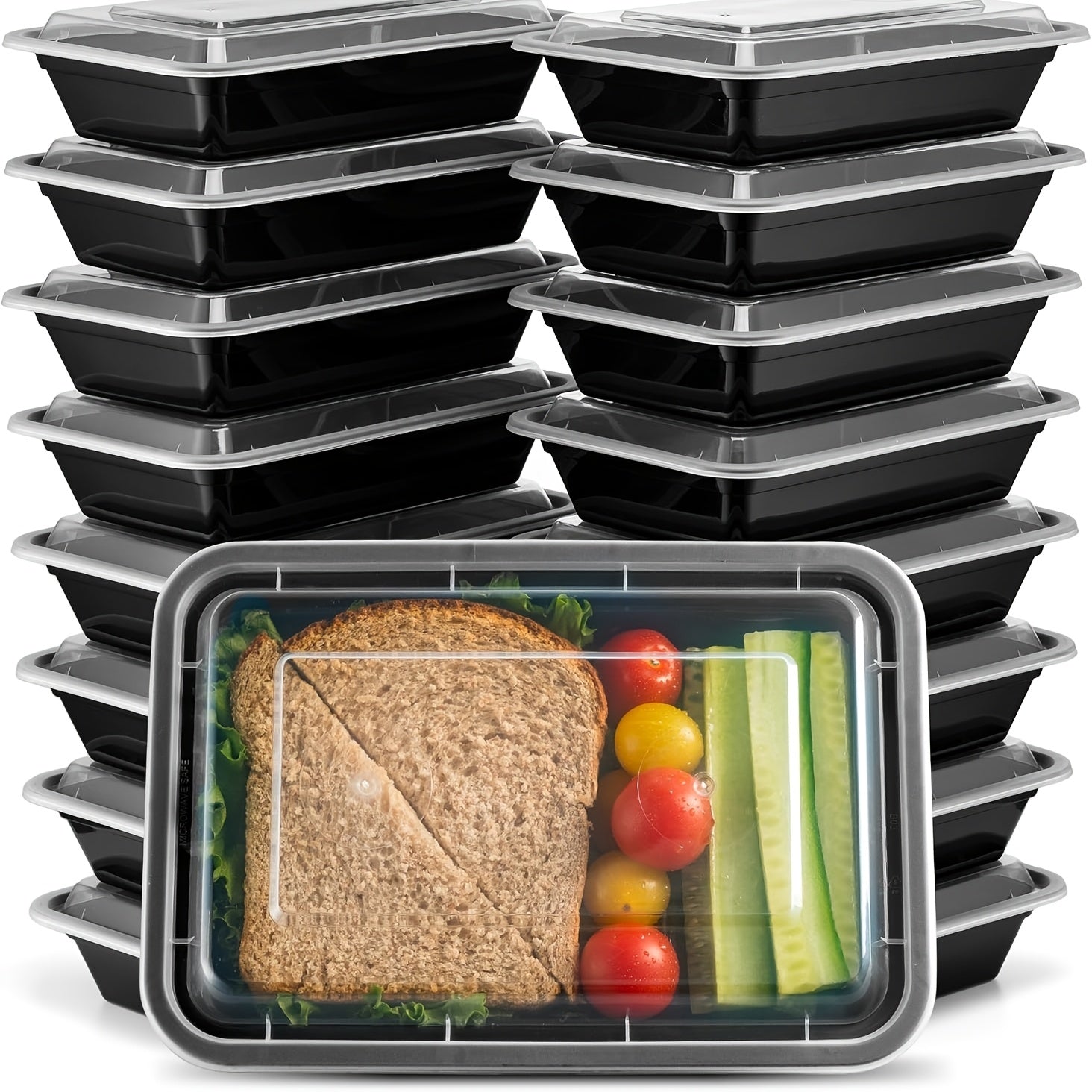 TEMU 10 Packs Of Reusable Meal Prep Containers Microwave Containers With , 28 Oz - 1 Compartment Disposable Plastic Bento Box To Take, Bpa Free -