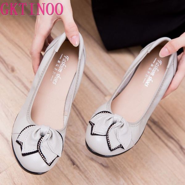 GKTINOO Plus Size(34-43)Loafers Comfortable Genuine Leather Flat Woman Casual Nurse Work Shoes Women Flats 6 colors dh5727163