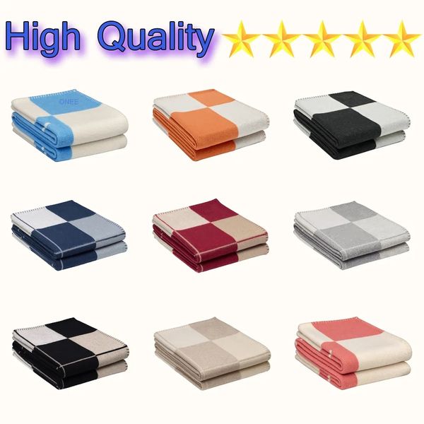 140x170cm Letter Cashmere Blanket Letter Cashmere Designer Blanket Soft Wool Scarf Shawl Portable Warm Plaid Sofa Bed Fleece Knitted Throw 1